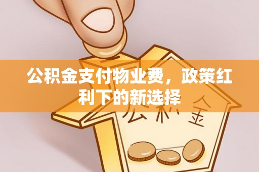 机会公积金支付物业费，政策红利下的新选择
