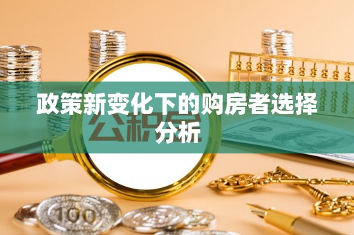 机会政策新变化下的购房者选择分析