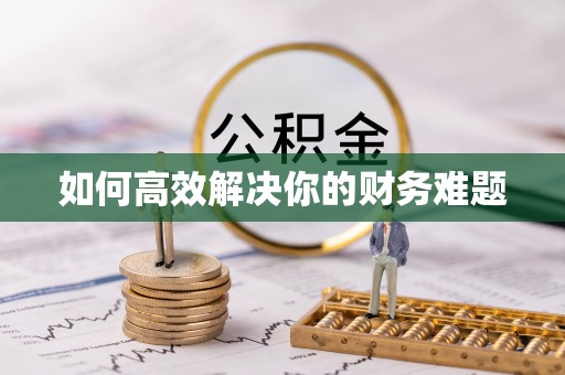 机会如何高效解决你的财务难题