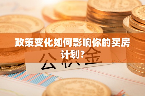 机会政策变化如何影响你的买房计划？