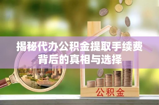 机会揭秘代办公积金提取手续费背后的真相与选择